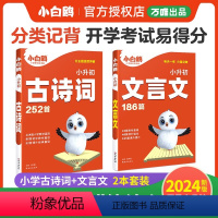小学适用 文言文+古诗词2本套 小学升初中 [正版]2024小白鸥星空小升初文言文186篇阅读与训练全解小学生12345