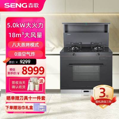 森歌(SENG)集成灶L1ZK蒸烤一体外观美 大容量厨房灶具家用蒸烤箱燃气灶 灰色液化气