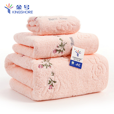 金号毛巾纯棉套巾礼盒加厚柔软毛巾方巾浴巾三件套礼盒