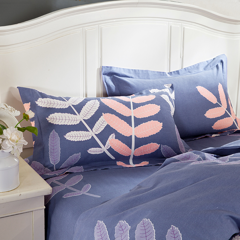 罗兰家纺加厚纯棉枕套一对2只装48*74cm全棉磨毛单人枕头芯套棉