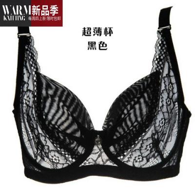 超薄款加肥加大码文胸罩胖mm200斤聚拢无海绵透气性感蕾丝内衣女DSHANCHAO