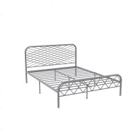 北欧ins网红风斯黛拉金色双人铁床极简设计师1.8米床铁艺床成人 1500mm*2000mm_灰色(排骨架