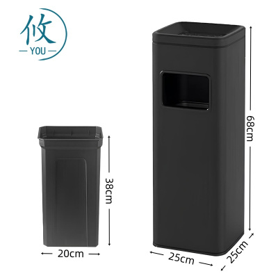 攸 黑色正方形垃圾桶 68*25*25cm 个
