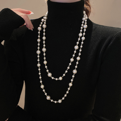 珍珠项链女2024新款轻奢高级感秋冬长款大气高档毛衣链配饰送女朋友老婆情人节七夕生日礼物