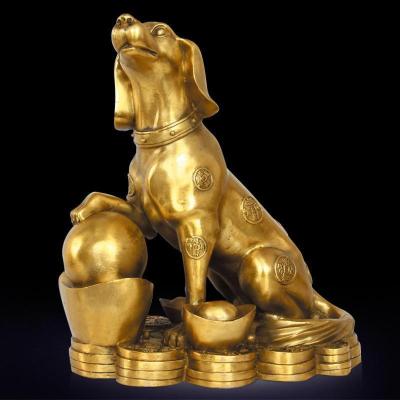 美帮汇十二生肖铜狗摆件家居电视柜装饰品狗摆设开业礼品