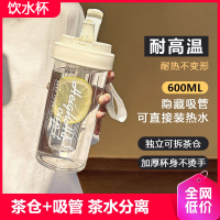 [补贴10%]夏天水杯女生高颜值2024新款带茶隔吸管杯夏日耐高温网红泡茶杯子