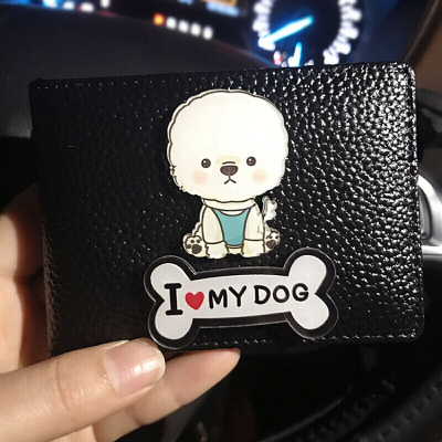 新款新款狗狗情侣驾驶证皮套男女驾照套机动车行驶证皮套驾照本二合一-定制荔枝黑本-骨头+白毛泰迪荔枝黑本-骨头+白毛泰迪