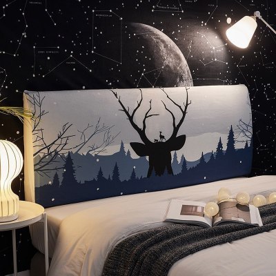 北欧床头罩套全包软包防尘罩床靠背罩保护套1.8米1.5m弹力萬能 破晓 长200cm[床头高50cm-65cm以内适用]