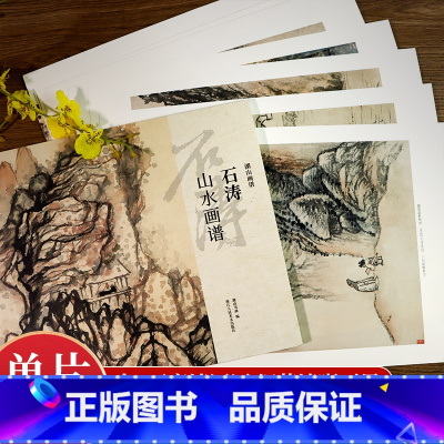 山水篇5册 [正版]湖山画谱 石涛山水画谱 单片散装/册页立轴兼有/散页盒装高清还原/可临摹鉴赏装饰收藏 石涛山水画集册