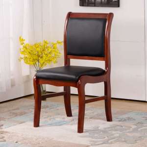 三能 办公家具实木会议椅办公椅会议室培训椅现代中式其他木质不可升降接待椅四角椅棋牌皮椅子 木质办公椅