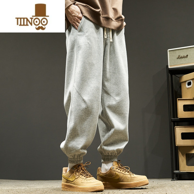 YANXU卫裤男秋季纯色百搭休闲裤男生潮流宽松束脚裤子款简约运动裤