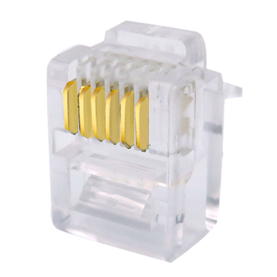 中云智创RJ126P6C016P6C电话语音水晶头50U镀金100个/件2件装（单位：件）