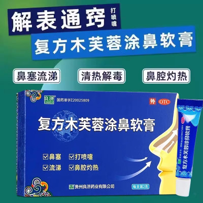 良济 复方木芙蓉涂鼻软膏2g/支/盒感冒鼻塞流涕打喷嚏鼻腔灼热解毒