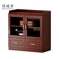 油漆书柜木质文件柜贴实木皮茶水柜落地柜档案柜资料柜办公家具 3门茶水柜原木色