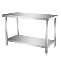 锦北 打荷台不锈钢工作台置物架厨房操作台 双层800*400*800mm