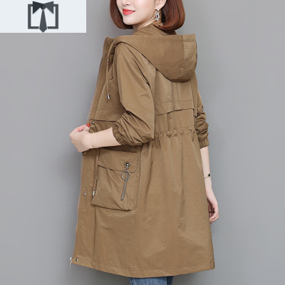 SUNTEK胖妹妹秋装2020年新款风衣女中长款小个子大码女装胖mm流行外套潮风衣