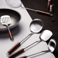 康巴赫锅铲316L不锈钢胡桃木铲子家用厨具炒菜勺套装全套铲勺漏勺
