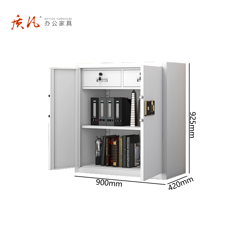 苏宁 质凡 办公家具 保密柜档案柜资料柜单节带抽指纹密码锁/ZF-BMG105/900*420*925mm