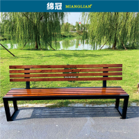 MIANGUA公园椅户外长椅庭院防腐木室外长条凳排椅商场健身房休息长椅实木