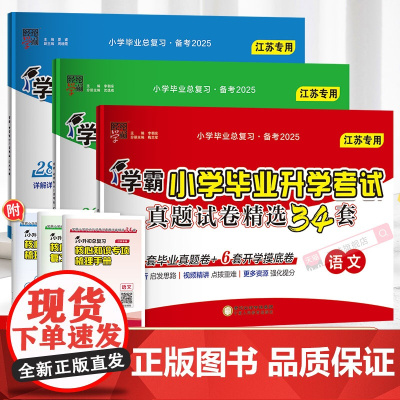 备考2025经纶学霸小学毕业升学考试真题试卷精编精选34套总复习六年级适用语文数学英语江苏教版译林版各地期末小升初提优大