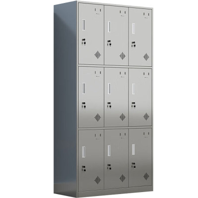戴劲 201不锈钢更衣柜员工宿舍储物柜多门鞋柜换衣柜碗柜 九门