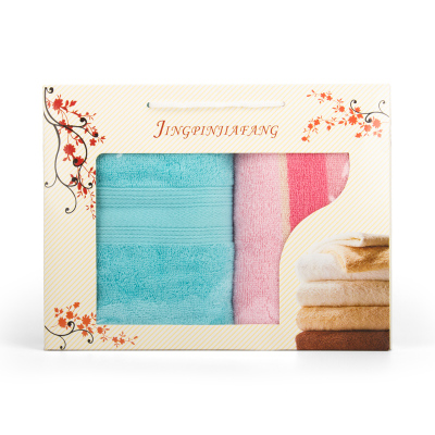 踏绮 精梳棉缎档毛巾礼盒两条套装 34*78cm 盒(发货颜色随机)