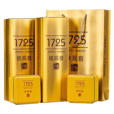 痴福 铁观音新茶浓香型1725铁盒安溪乌龙茶叶兰花香礼盒装500g
