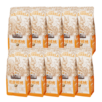 三只松鼠纸皮核桃原味薄皮坚果干果小吃纸皮核桃210g*10袋