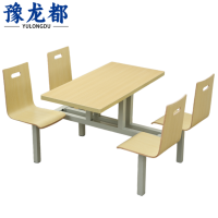 豫龙都食堂餐桌四椅套