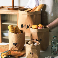 日式牛皮纸收纳袋加厚食品级冰箱果蔬面包防油打包防水包装袋3759Z