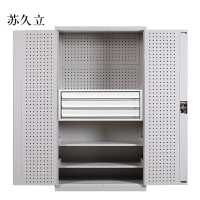 苏久立工具柜加厚铁皮储物柜工厂车间用带抽屉汽修多功能收纳柜通门内三抽柜灰白色