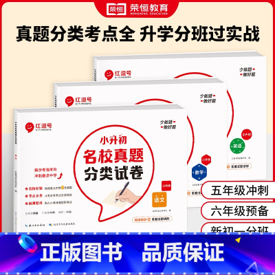[全3册]小升初名校真题语数英 小学升初中 [正版]小升初名校真题卷分类试卷 语文数学英语小升初真题卷五六年级人教版期末