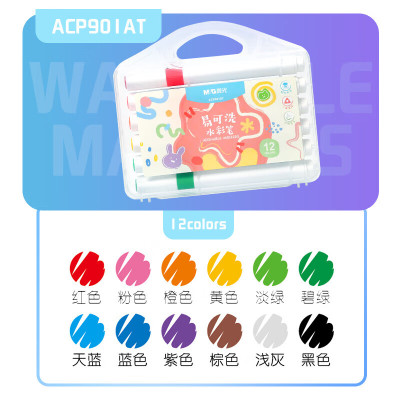 晨光 M&G 水彩笔易可洗三角杆 ACP901AT (12色) 盒