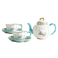 Gao Chun Ceramics高淳陶瓷茶壶泡茶描金茶具套装家用客厅轻奢中式办公室茶杯