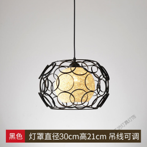 苏宁放心购 餐厅小吊灯北欧卧室阳台藤艺现代简约灯具创意个性单头楼梯饭厅灯