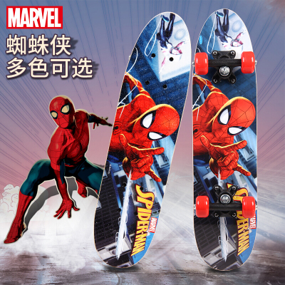 迪士尼(Disney)漫威儿童3-8岁滑板初学单翘板刷街公路板蜘蛛侠红色