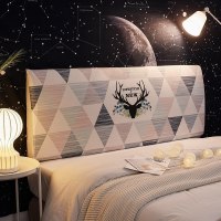 北欧床头罩套全包软包防尘罩床靠背罩保护套1.8米1.5m弹力 花丛鹿角 长220cm[床头高50cm-65cm以内适用]