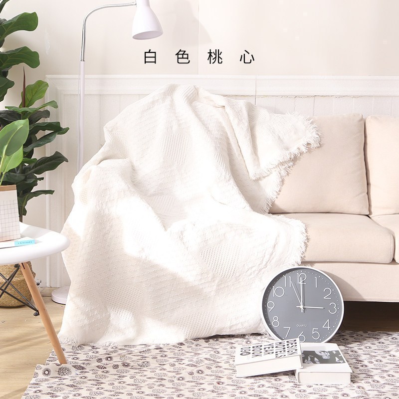 家柏饰(CORATED)沙发巾全盖布北欧沙发垫套毯冬季加厚弹力通用懒人沙发罩 白色桃心 230*250
