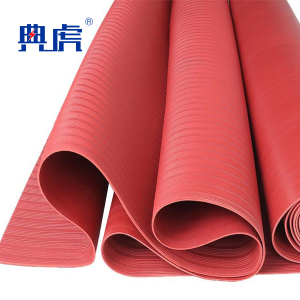 典虎 高压绝缘垫 红色条纹8mm*1m*5m 卷