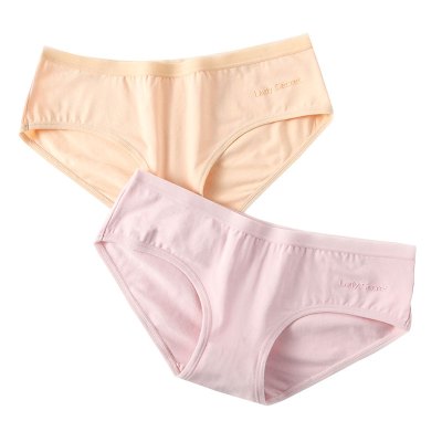浪莎内裤女纯棉中腰三条装女士三角裤全棉透气女生少女无痕裤头