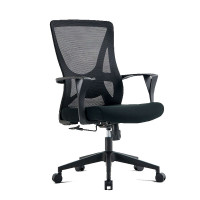 戴劲 办公椅子电脑椅职员培训会议人体工学椅家用书房学习椅电竞椅黑色基础款