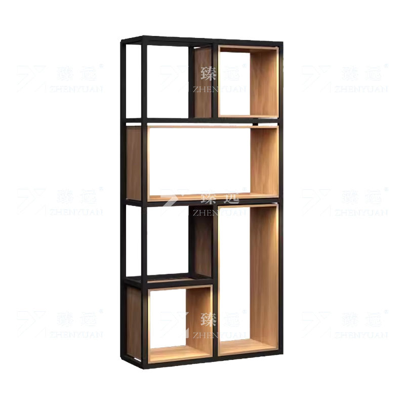 臻远ZY-SNJ-02置物架办公室隔断展示架落地多层书架客厅铁艺收纳架