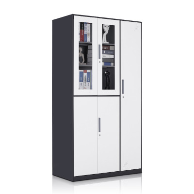 慧采云 办公家具优质钢制窄边套色5门办公柜铁皮柜更衣文件柜柜子档案资料柜970*500*1850mm