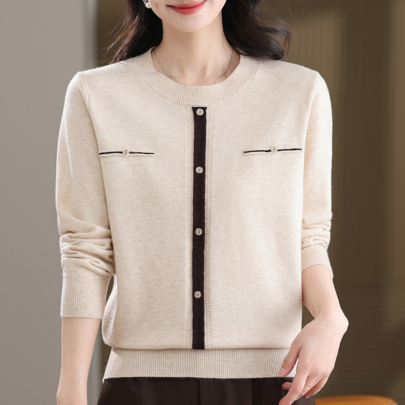 妈妈装针织衫40-60岁洋气春秋款毛衣上衣女大码宽松毛线衫50岁