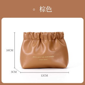 皮革丝印弹片口红包化妆包便携收纳包随身小收纳包内里面小包迷你