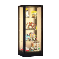 锦北 透明展柜手办展示柜带灯玻璃柜模型陈列柜单门四层600*400*1600mm