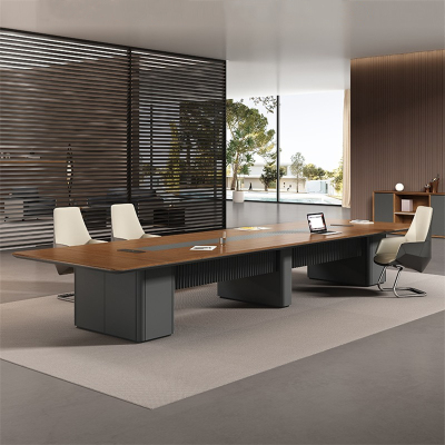 易企采 360*140*75CM不含椅 高档烤漆会议桌长桌简约现代长条桌会议室时尚大中型洽谈桌