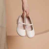 真皮软底妈妈鞋春秋豆豆单鞋玛丽珍法式瓢鞋古风鞋舒适四季鞋