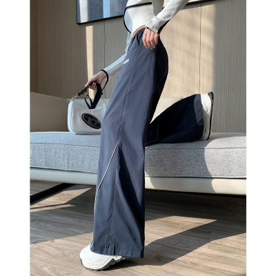 [1折价42.9元,叠加优惠券]唐狮春秋季运动裤女休闲长裤新款宽松学院风直筒阔腿裤wp