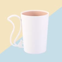 情侣漱口杯创意可爱刷牙杯套装卡通松鼠牙刷杯一对家用牙杯口杯子 三维工匠 外白内粉[1个装]洗漱杯